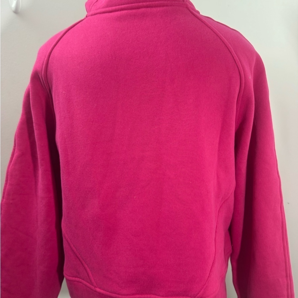 TGP Women's Pink Fleece Cropped Half Zip Lined Pullover Sweatshirt Athletic M - Picture 4 of 7